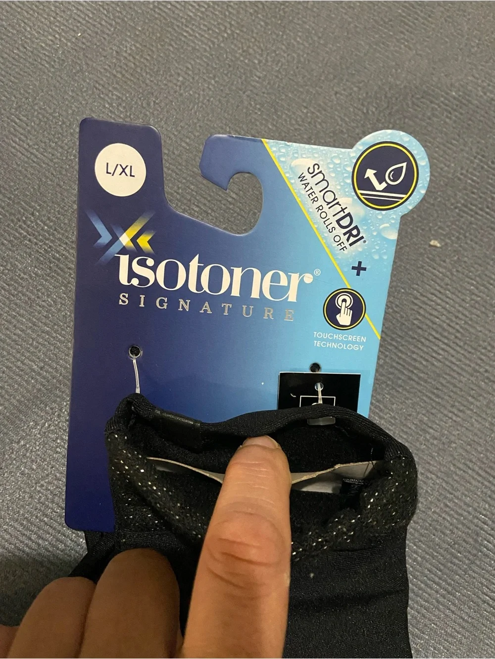 Isotoner Soft Black Gloves L/ XL Brand New
